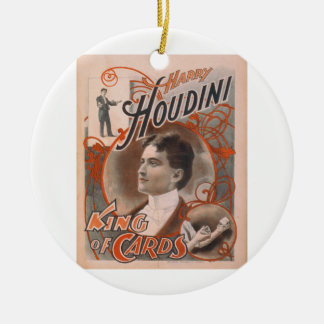 Magician Harry Houdini The King Of Cards Ceramic Tree Decoration