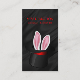 Magician Hat Rabbit Magic Top Hat Satin Business Card