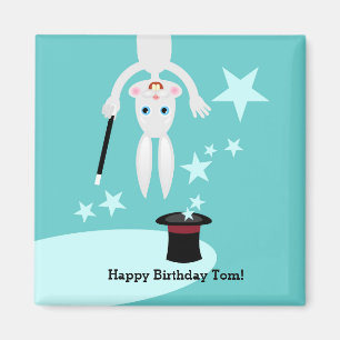 Magician kid birthday party magnet