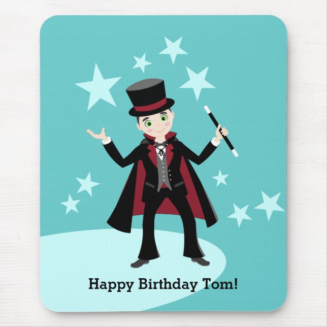 Magician kid birthday party mouse pad (Front)