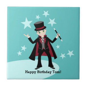 Magician kid birthday party tile