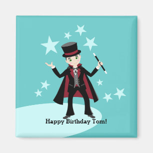 Magician kids birthday party magnet