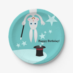 Magician kids birthday party paper plate