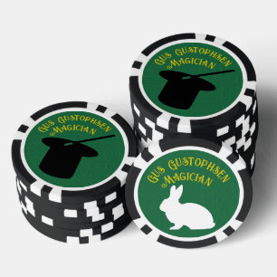 Magician Personalised Top Hat and Rabbit Poker Chips