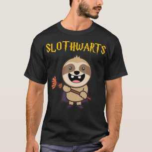 Magician Sloth Harry Slothwarts Gifts Funny Slothw T-Shirt