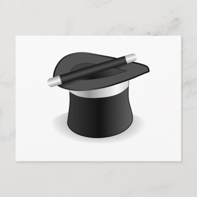 Magician Wand and Hat Postcard (Front)