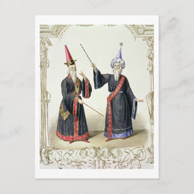 Magicians at the Carnival in Berlin, 1836 (colour Postcard (Front)