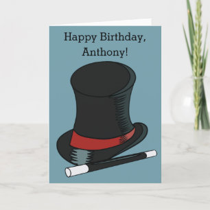 Magicians Hat and Magic Wand Personalised Card