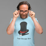 Magicians Hat and Magic Wand Personalised T-Shirt<br><div class="desc">Add a name or a custom message to create a personalised gift that's perfect for magicians of any age. This graphic tee has a realistic style illustration of a magician's hat in black and red and a magic wand in black and white with a name below the graphic.</div>