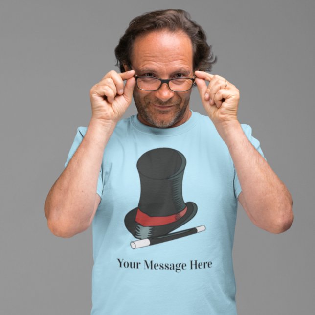 Magicians Hat and Magic Wand Personalised T-Shirt (Creator Uploaded)