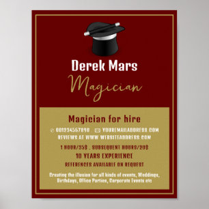 Magician's Hat & Wand, Magician Advertising Poster
