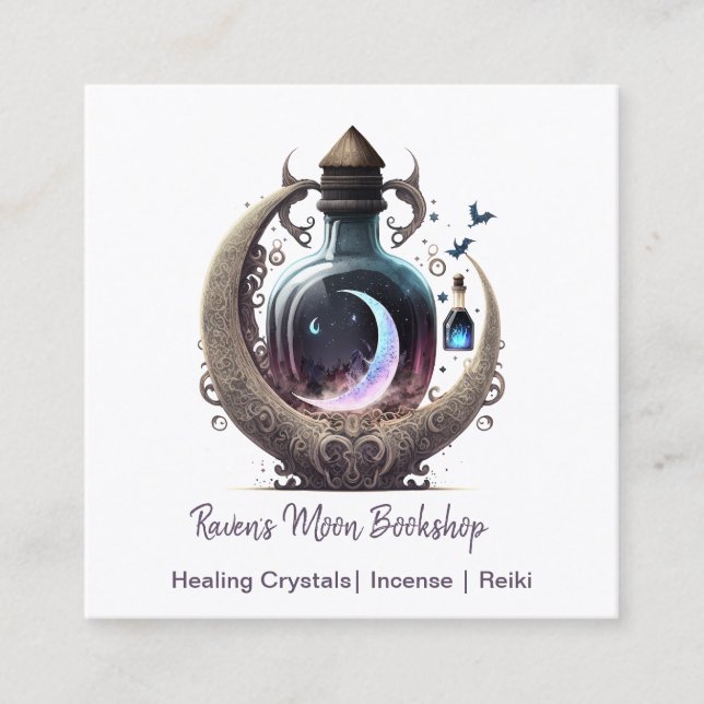 Magick Potion Bottle Square Business Card (Front)