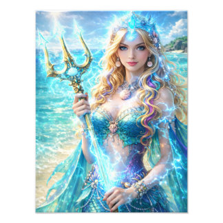 Magische Meeres-Göttin – Ozean Fantasy Poster