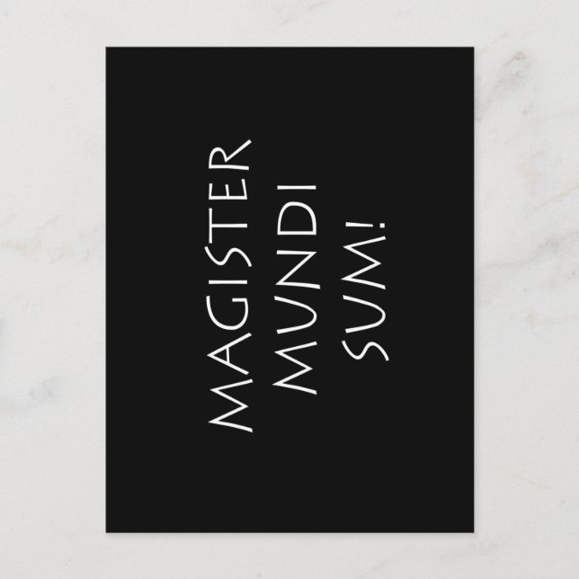 Magister mundi sum postcard (Front)