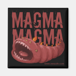 Magma Worm Square Magnet