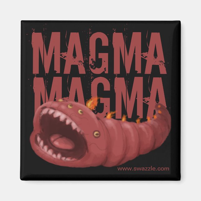 Magma Worm Square Magnet (Front)
