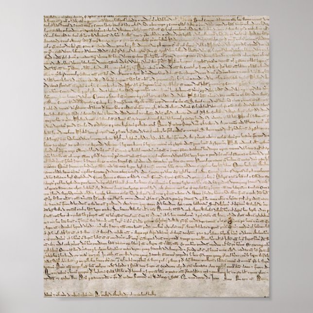 Magna Carta Exemplification Of 1215 Cotton MS Poster (Front)