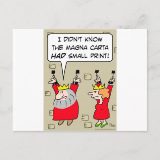 magna carta small print king chains postcard