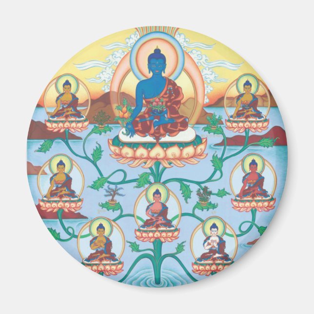 MAGNET 8 Medicine Buddhas (Front)