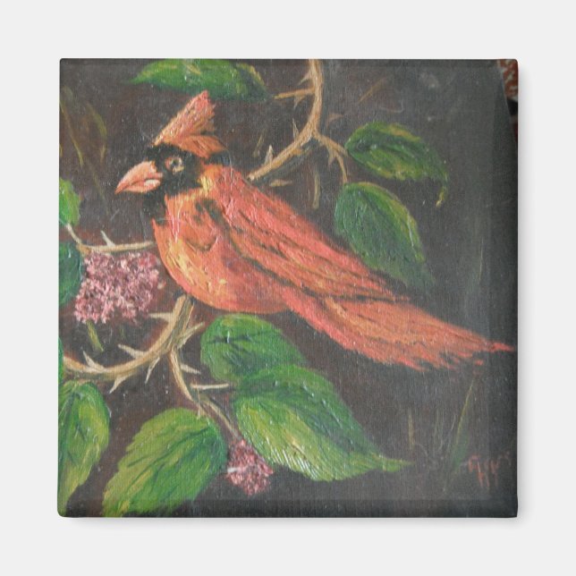 Magnet Ann Hayes Painting Cardinal (Front)