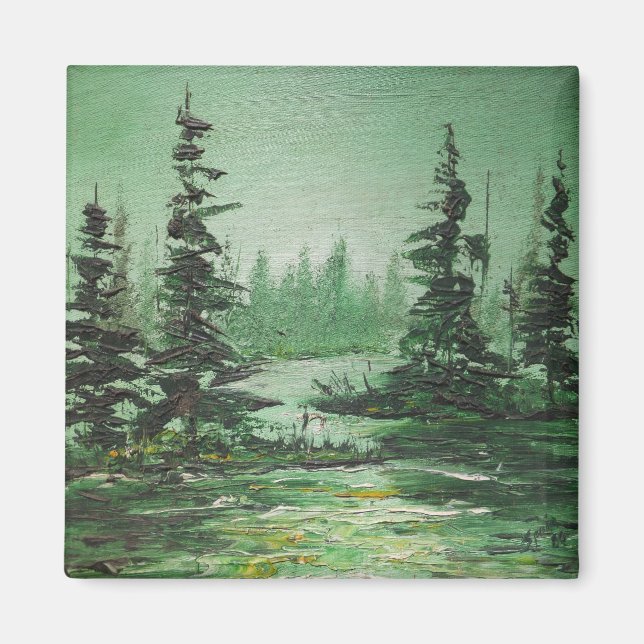 Magnet Ann Hayes Painting Green Forest (Front)