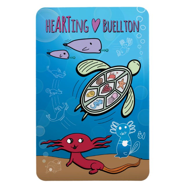 Magnet - Axolotls Under the Sea - Buellton.Art  (Vertical)
