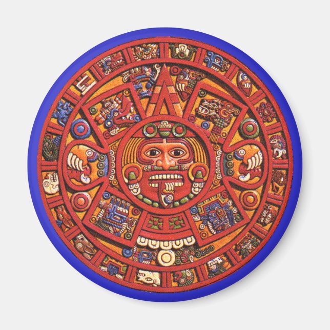 Magnet: Aztec sun stone Magnet (Front)