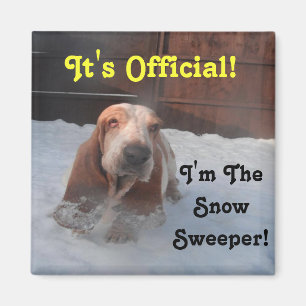 Magnet Basset Hound Snow Sweeper