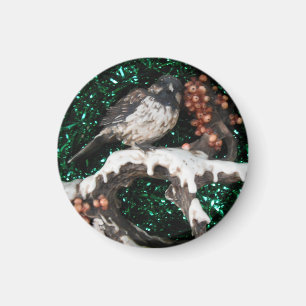 Magnet Bird Winter Scene