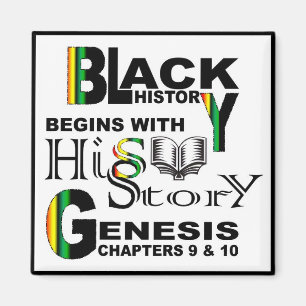 Magnet-Black History Begins With HiSStory© BlkBrd Magnet