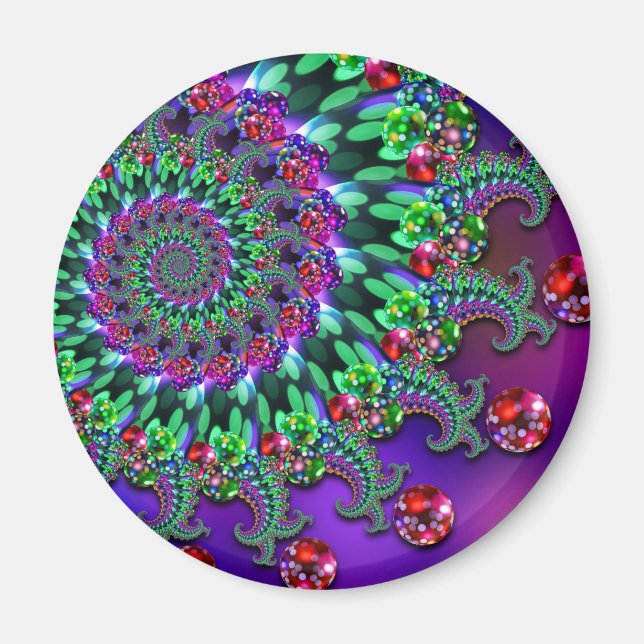Magnet - Bokeh Fractal Purple Terquoise (Front)