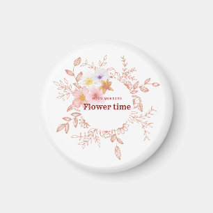 Magnet Botanical Flower Time Fridge Magnet