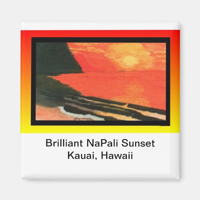 Magnet-Brilliant NaPali Sunset Magnet (Front)