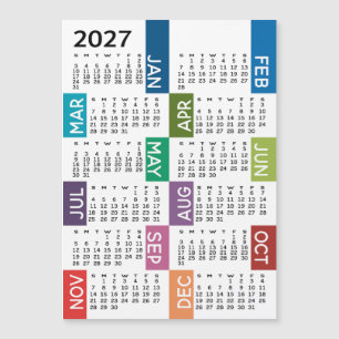 Magnet Calendar - 12 Month funky colourful months