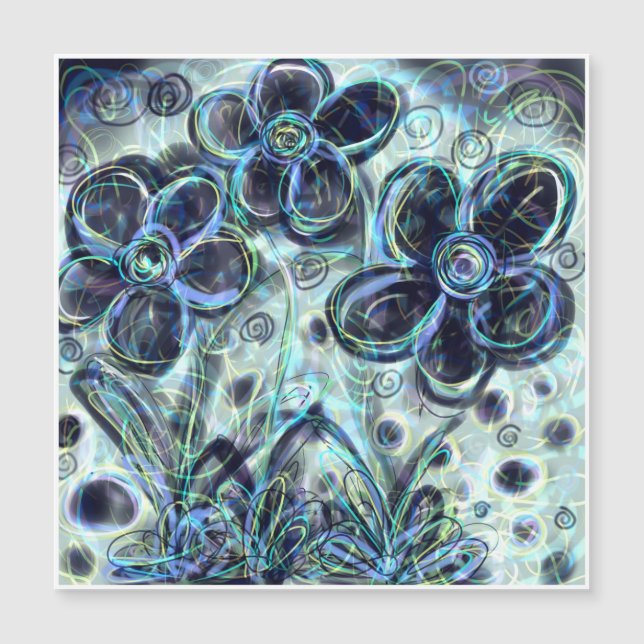 Magnet Card Light Flowers Minimalist Contemporary (Front)