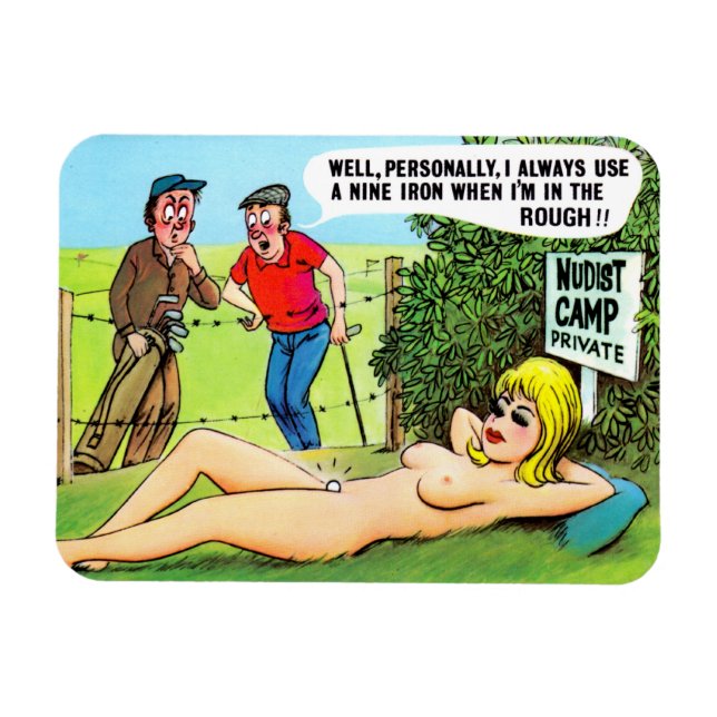 Magnet - Comic Golf Postcard (Horizontal)