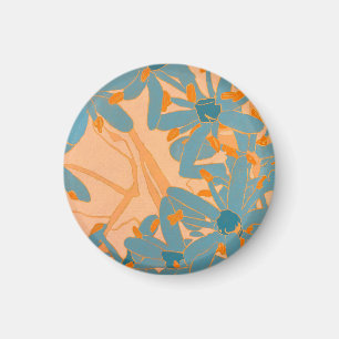 Magnet - Contemporary Leaf Design in Peach
