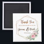 Magnet Customisable Wedding Favour For Guest<br><div class="desc">Magnet Customisable Wedding Favour For Guest with saying Thank You for celebrating our special day with customisable name of bride and groom and also the date</div>
