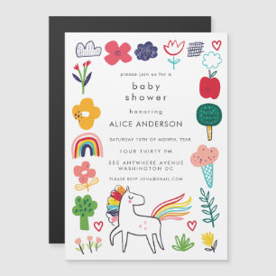 MAGNET Cute Sweet Unicorn Baby Shower Invite
