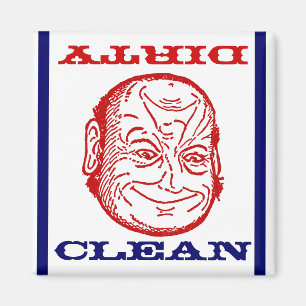 Magnet Dishwasher Man Clean Dirty optical illusion