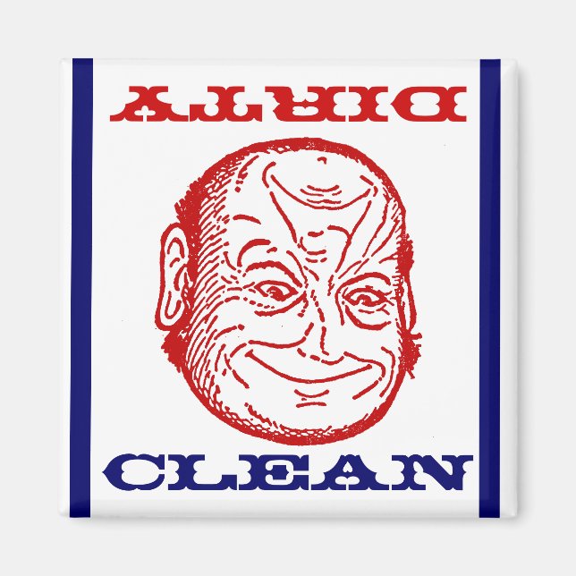 Magnet Dishwasher Man Clean Dirty optical illusion (Front)