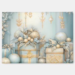 Magnet Elegant Blue and Gold Christmas Gifts