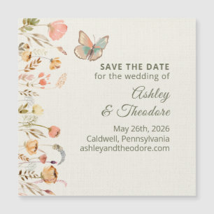 Magnet Elegant Butterfly Wedding Save the Date