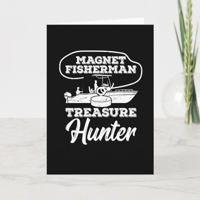 Magnet Fisherman Angling Fishing Treasure Hunt Card (Front)
