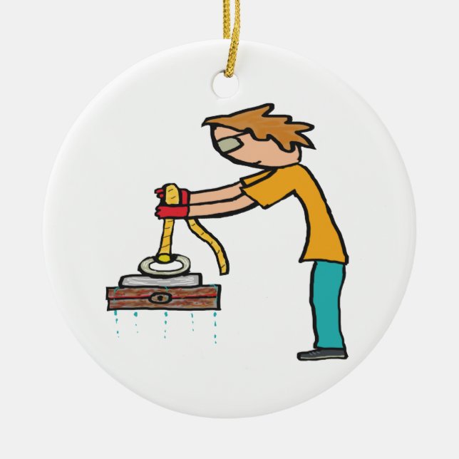Magnet Fishing  Ceramic Tree Decoration (Front)