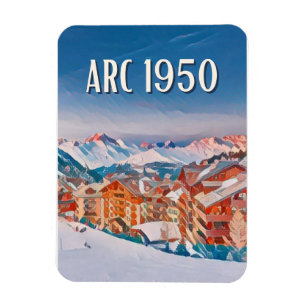 Magnet Flexible Les Arcs 1950 Station de ski 