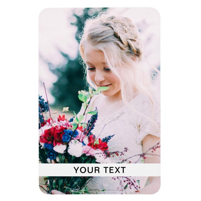 Magnet Flexible Your Photo & Text White (Vertical)