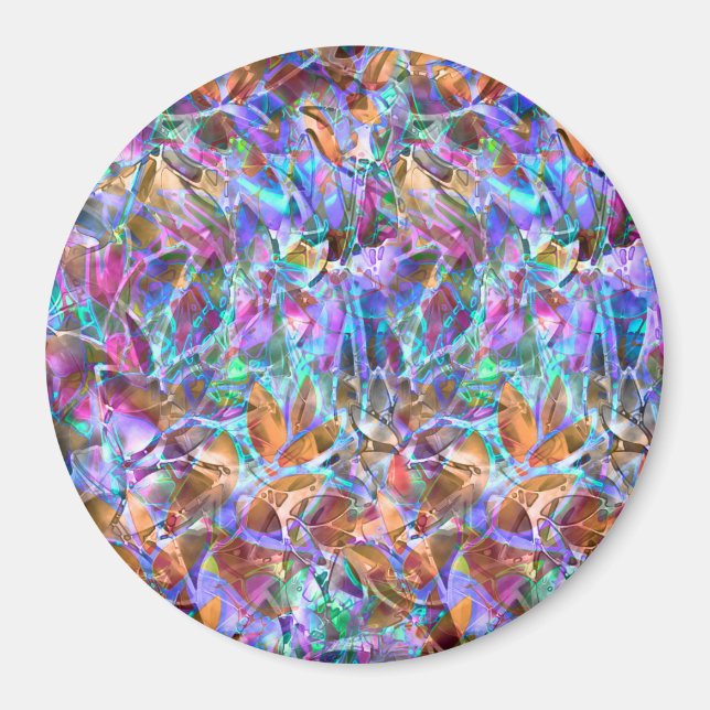 Magnet Floral Abstract Stained Glass (Front)