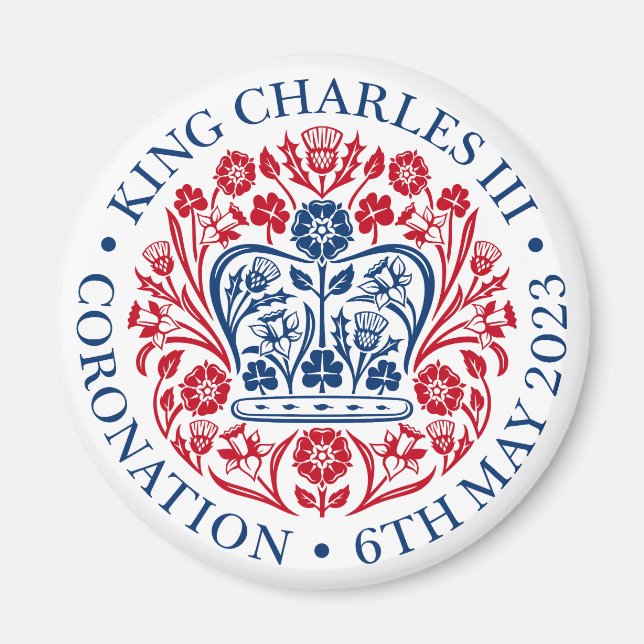 Magnet for 2023 Coronation - Red Blue (Front)