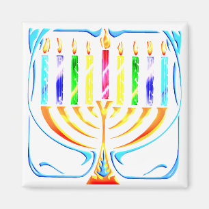 Magnet: Hanukkah Menorah - Chanukah Menorah Magnet